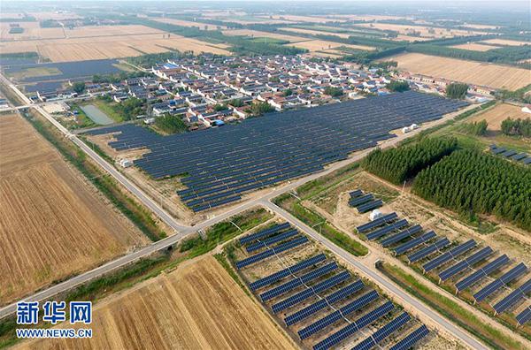 鸟瞰鲁北"光伏扶贫"村