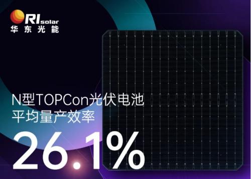 华东光能TOPCon电池平均量产效率超26.1%