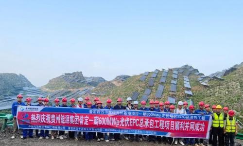 贵州普定一期600兆瓦光伏项目并网成功
