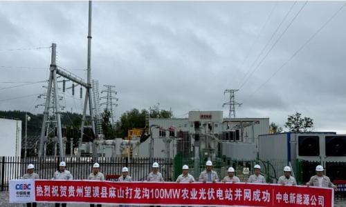 中国能建中电新能源公司望谟县麻山打龙沟农业光伏电站项目并网发电