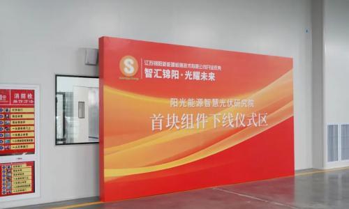 阳光能源智慧光伏研究院研发试验线首块组件成功下线