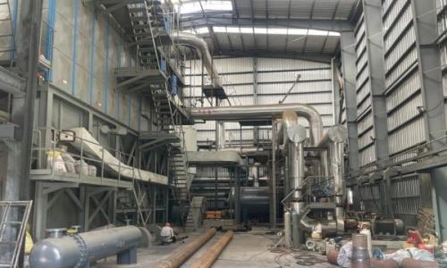 岩山镇杰能新能源生物质燃料制热项目设备安装调试有序推进!