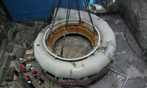 浙江松阳抽水蓄能电站首台机组座环蜗壳顺利吊装