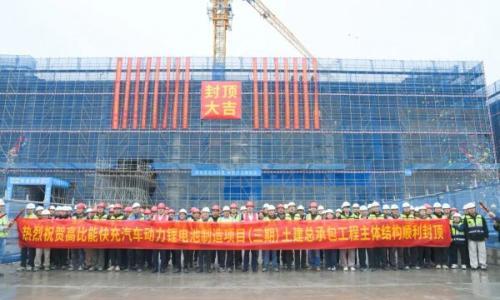 苏州正力高比能快充汽车动力锂电池制造项目(三期)主体结构顺利封顶
