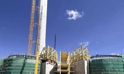 安多土硕100MW塔式光热项目熔盐储罐充水试验圆满成功