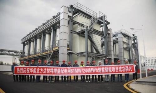 华能北方公司61兆瓦/244兆瓦时熔盐储能系统正式投运!