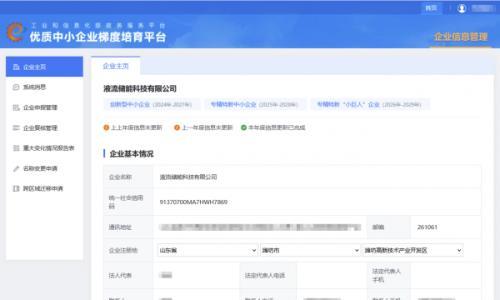 液流储能科技获评国家级专精特新 "小巨人" 企业